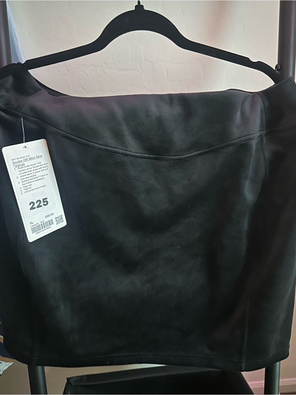 Lululemon Scuba High-Rise Mini Skirt *Velvet in Black size Xl nwt
